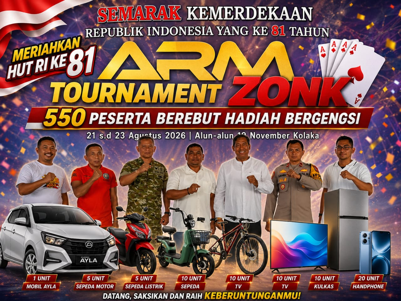 Turnamen ARM Zonk di Kolaka Diikuti 550 Peserta dari 7 Daerah, Hadiah Utama Satu Unit Mobil