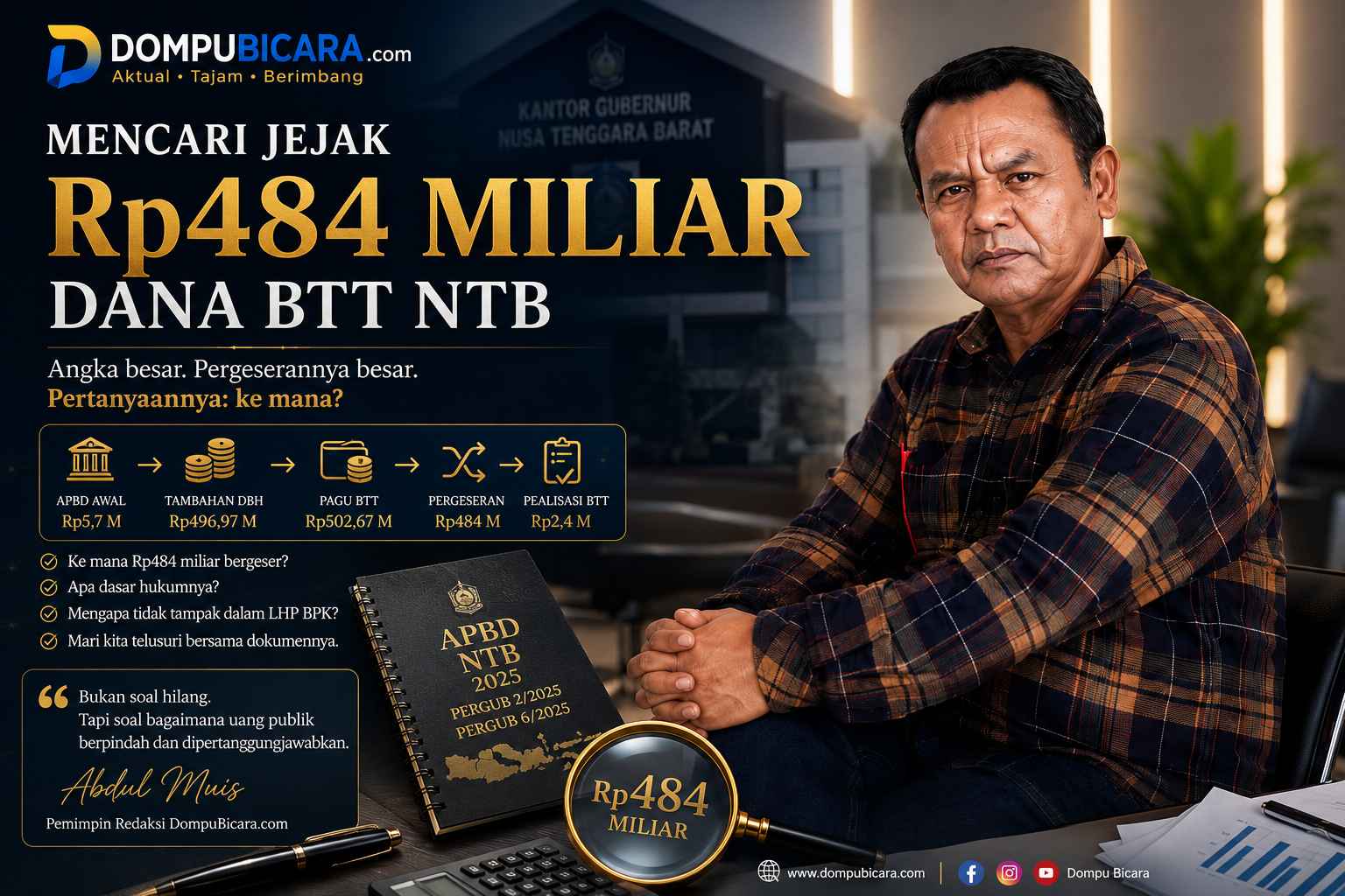 3 Hal yang Perlu Diluruskan soal Polemik Rp484 Miliar Dana BTT NTB yang Jadi Sorotan DPRD