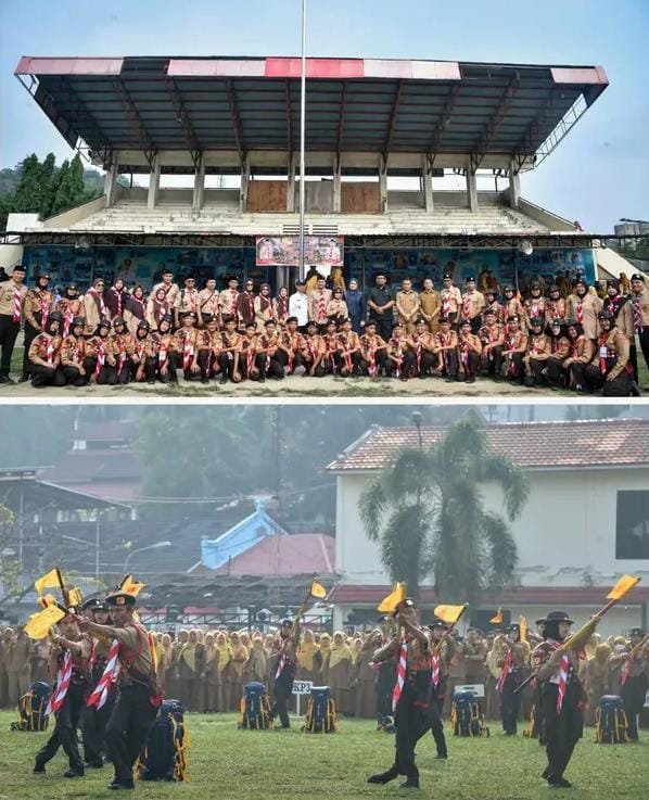 32 Pramuka Penggalang Sawahlunto Dilepas ke Jambore Nasional XII, Momen Apel Gabungan juga Beri Penghargaan ASN Purnabakti