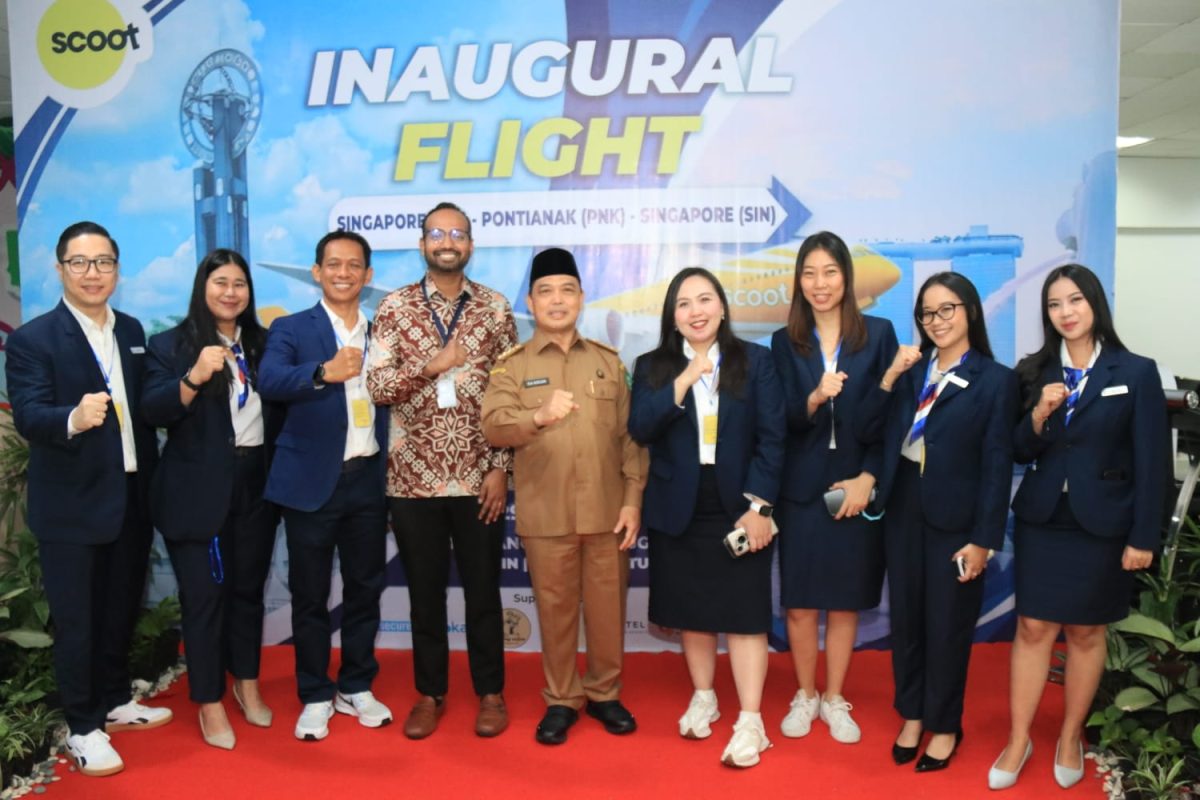 Gubernur Ria Norsan Resmikan Penerbangan Perdana Pontianak-Singapura, 110 Penumpang Padati Rute Baru Scoot Airlines