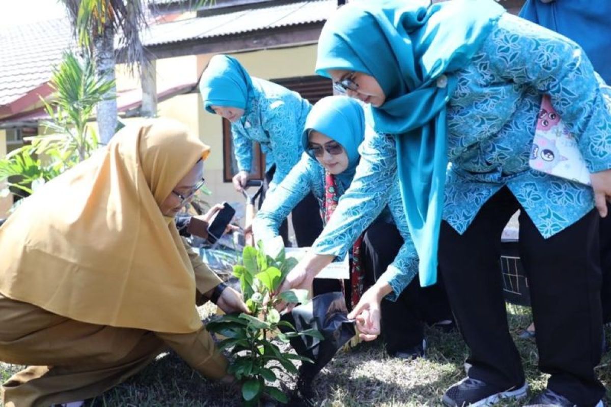 Ketua TP PKK Babel Noni Hidayat Tanam Pohon Butun di SMAN 1 Sijuk Belitung, Ajak Sekolah Lain Lestarikan Alam