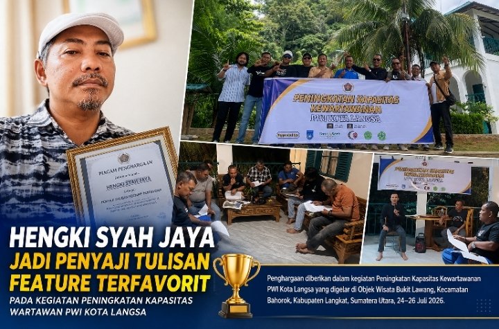 Wartawan AcehOnline Hengki Syah Jaya Raih Predikat Penulis Feature Terfavorit di Lomba PWI Langsa