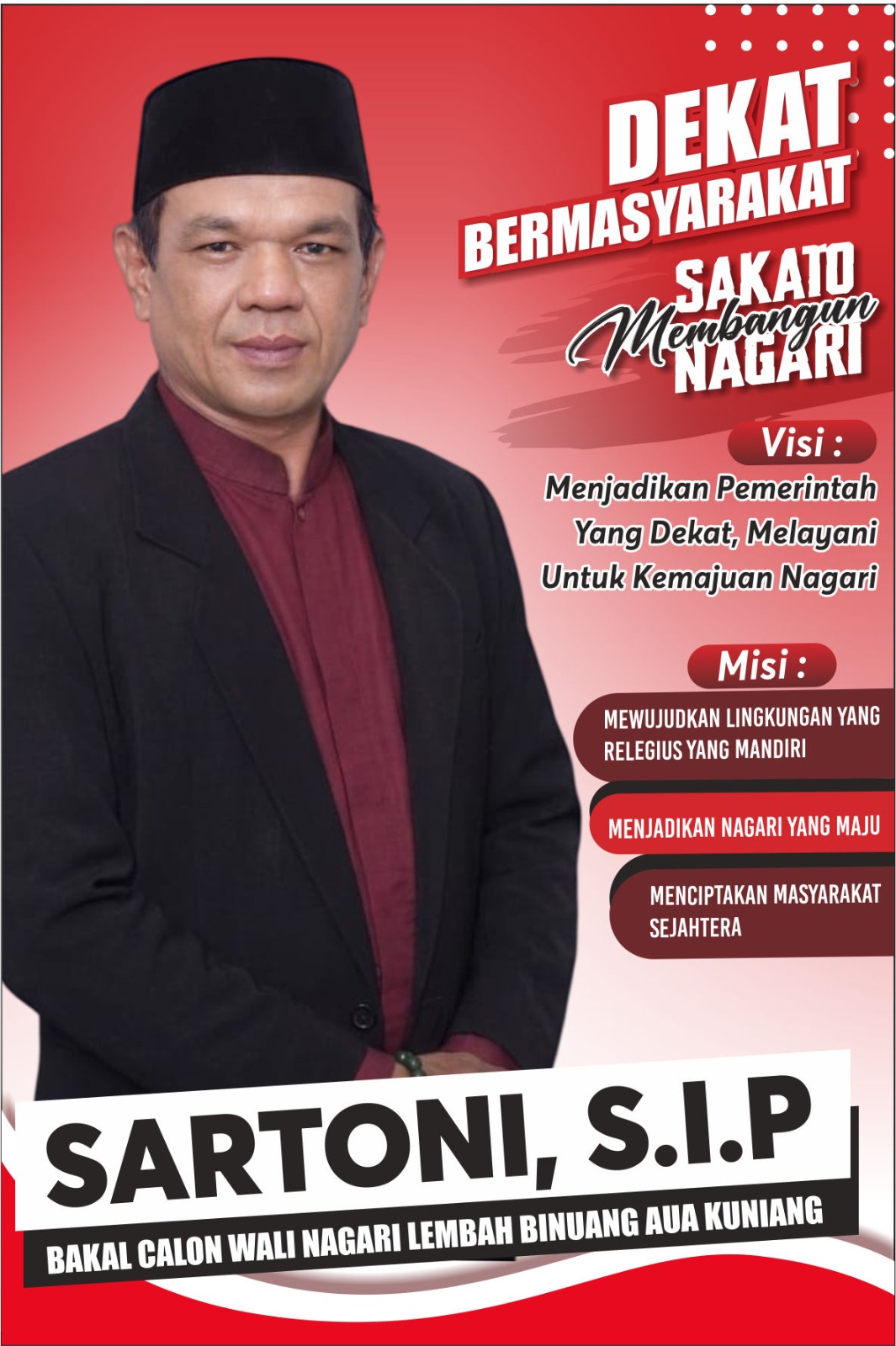 Tokoh Agama dan Mantan Anggota Bamus Nagari Sartoni Daftar Calon Wali Nagari Lembah Binuang Aua Kuniang