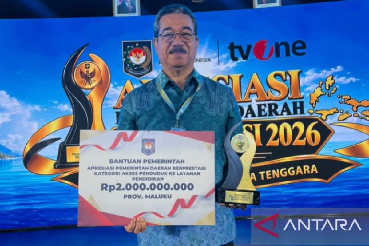 Pemprov Maluku Raih Penghargaan Terbaik I Akses Pendidikan Kemendagri, Bawa Dana Stimulan Rp2 Miliar