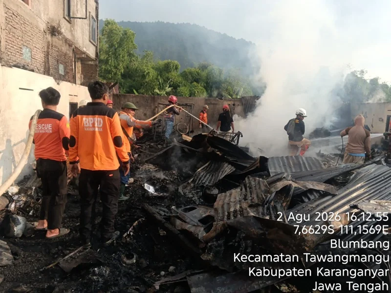 Kebakaran Hanguskan Rumah Warga Tawangmangu Karanganyar, Kerugian Capai Rp130 Juta