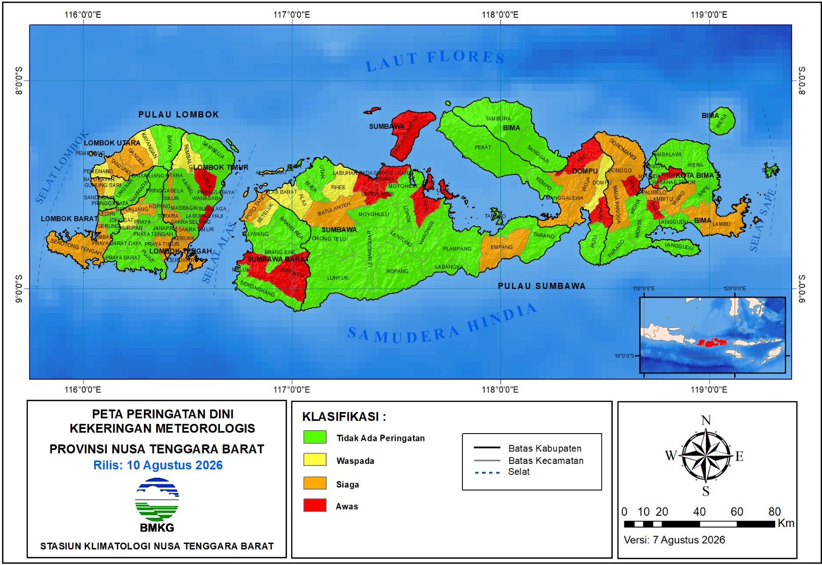 BMKG NTB Naikkan Status Kekeringan Jadi Awas di 7 Wilayah, El Niño Capai Level Sangat Kuat