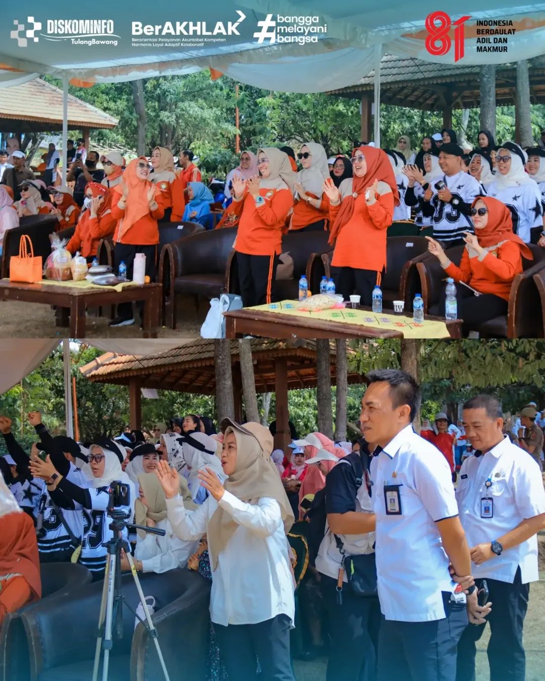 Diskominfo Tulang Bawang Turun di Lomba Senam Udang Manis, Perkuat Kebersamaan ASN di HUT ke-81 RI