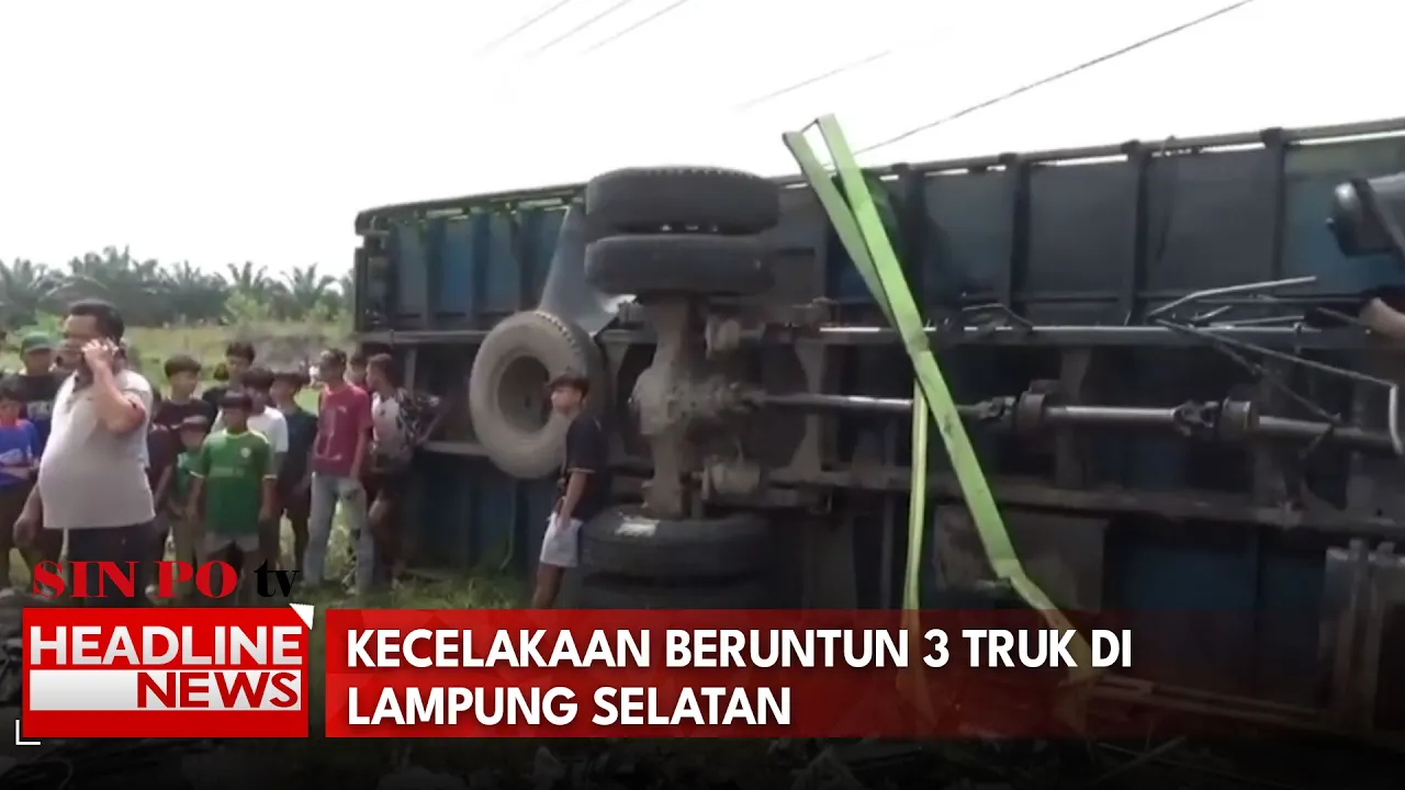 Kecelakaan Beruntun di Jalinsum Lampung Selatan Libatkan Tiga Truk Boks, Dua Sopir Tewas Seketika