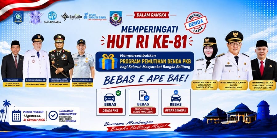 Pemkab Bangka Selatan Dorong Warga Manfaatkan Pemutihan Pajak Kendaraan HUT RI ke-81, Denda PKB Dihapus hingga 31 Oktober 2026