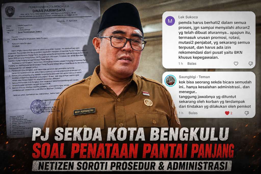 Polemik Surat Eksekusi Lapak Pedagang Pantai Panjang, Netizen Kecam Sikap Sekda: 
