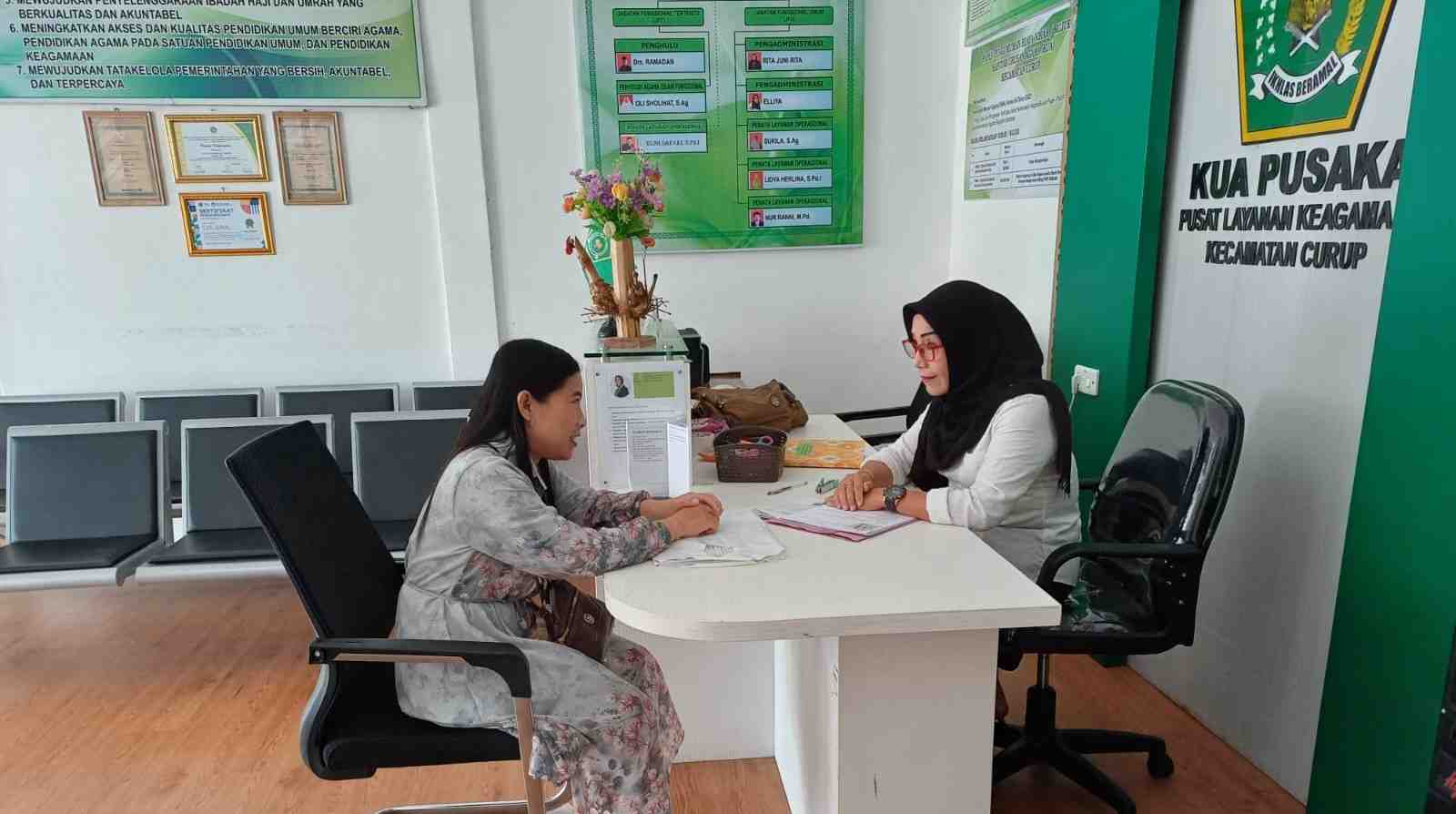 Pasca Libur Panjang Iduladha, Pelayanan Pendaftaran Nikah di KUA Curup Kembali Normal, Warga Mulai Berdatangan