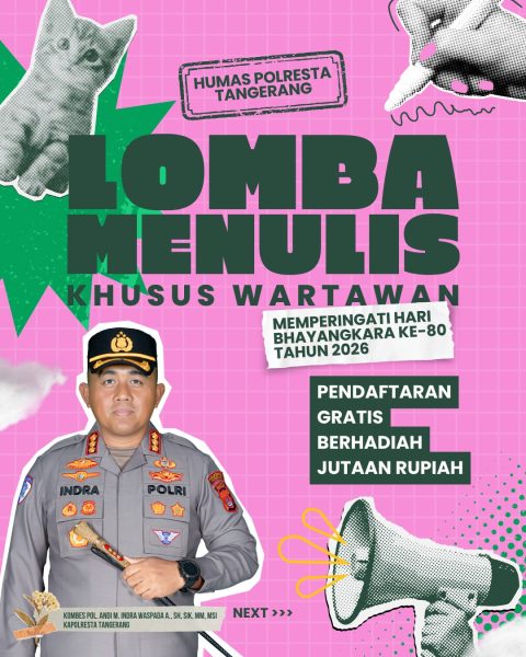 Polresta Tangerang Buka Lomba Karya Tulis Jurnalistik Hari Bhayangkara ke-80, Hadiah Rp5 Juta untuk Juara Pertama