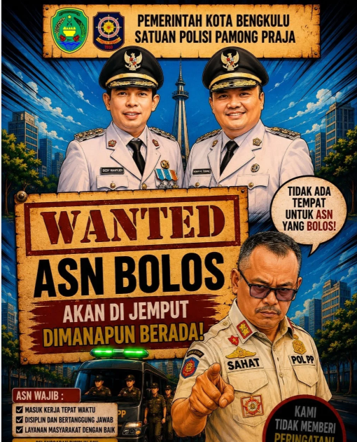 Satpol PP Kota Bengkulu Buru ASN yang Bolos Jam Kerja, Langsung Dijemput Tanpa Peringatan