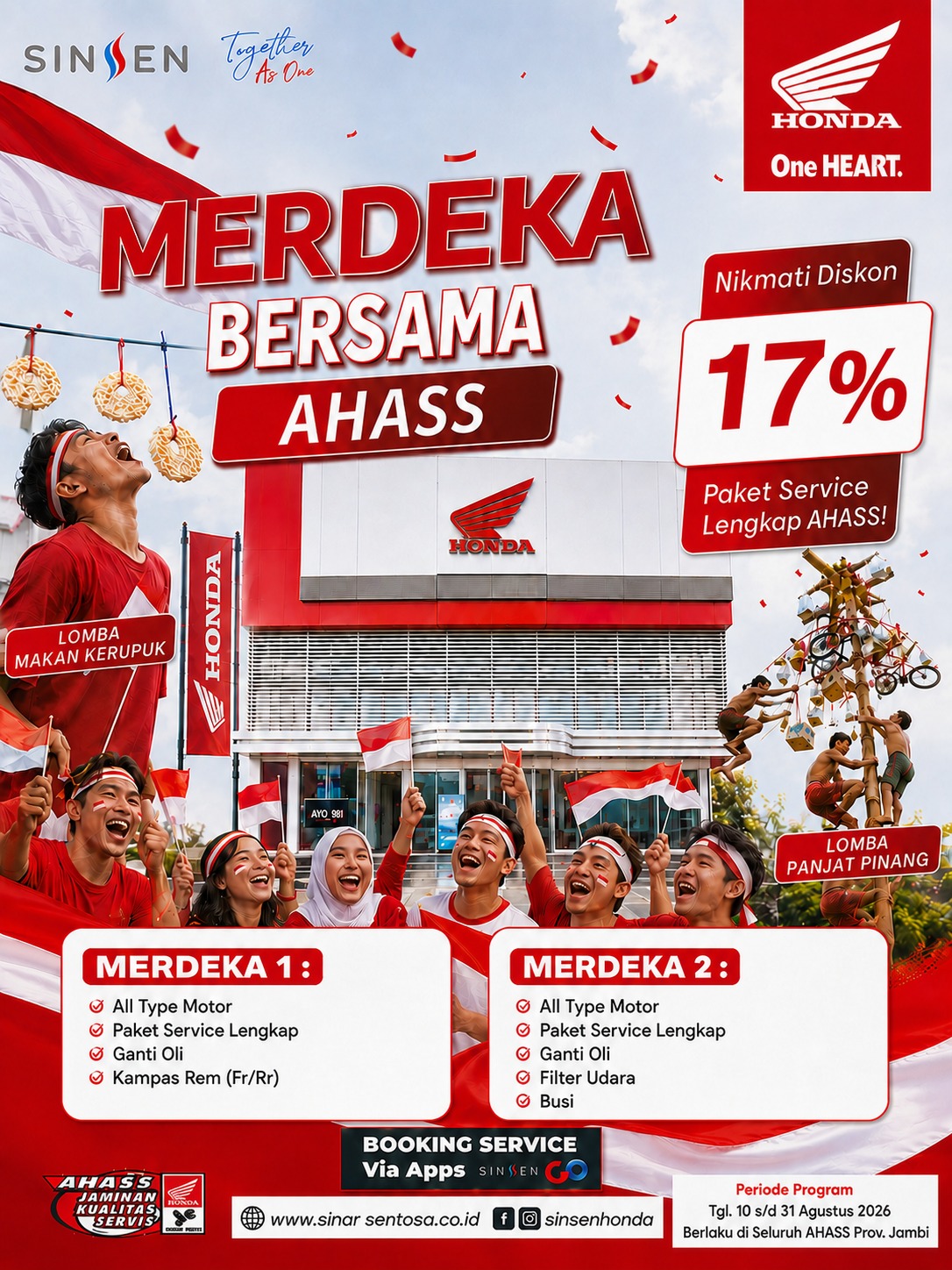 Diskon Jasa Service 17% di Seluruh AHASS Jambi Selama Agustus, Ini Dua Paket yang Bisa Dipilih