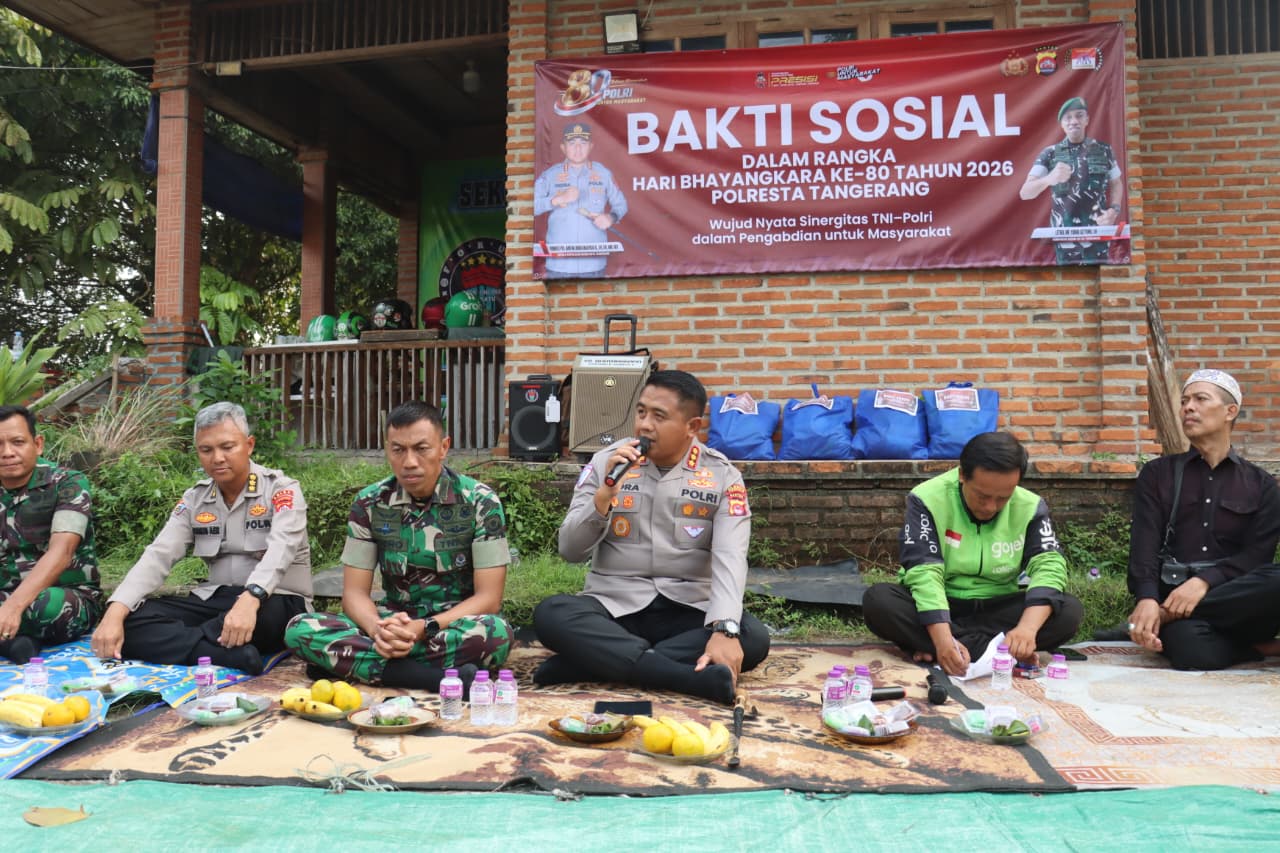 Kapolresta Tangerang: Pengemudi Ojol Jadi Mitra Strategis Polri Jaga Kamtibmas, Bakti Sosial Sambut Hari Bhayangkara ke-80