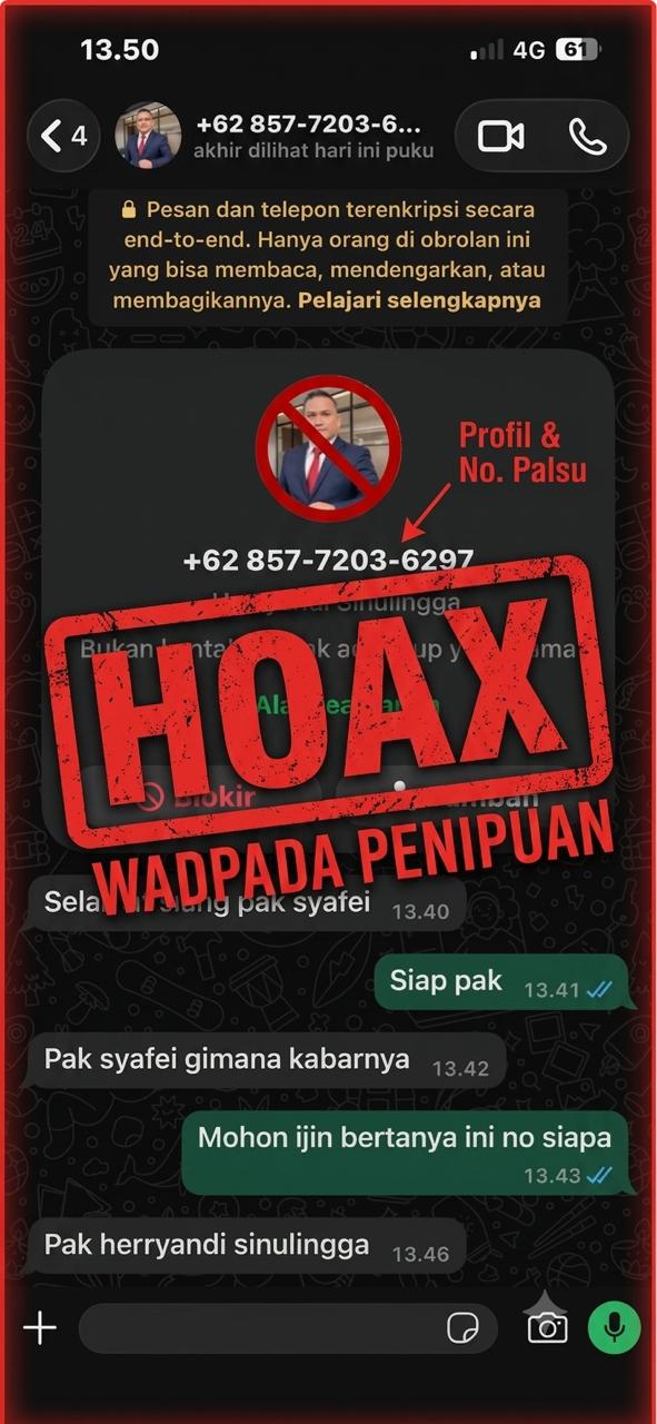 Masyarakat Musi Banyuasin Diminta Waspada Penipuan Catut Nama Kepala Disnakertrans via WhatsApp, Ini Modus dan Cara Antisipasinya