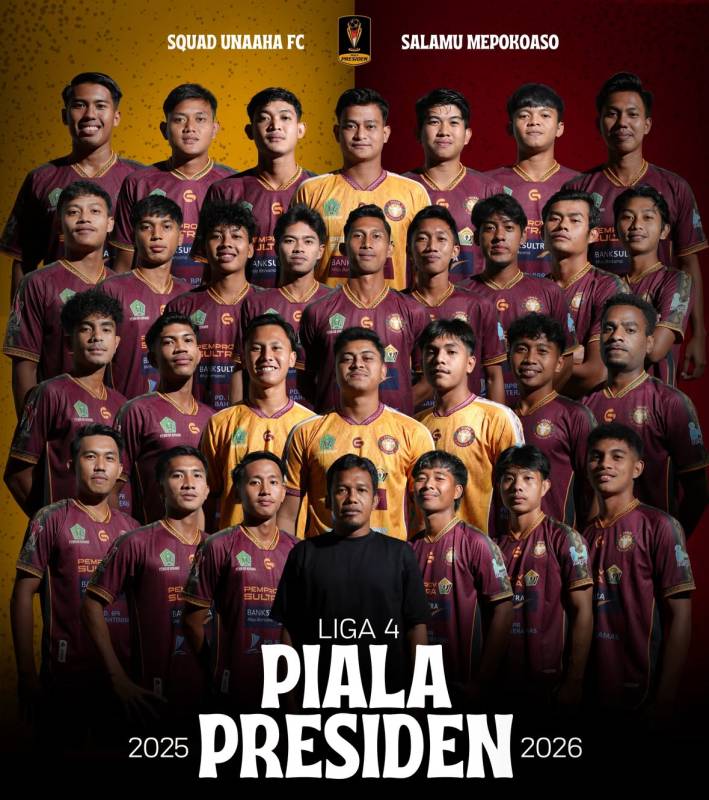 Unaaha FC Targetkan Delapan Besar Liga 4 Nasional Piala Presiden 2026, Lawan Tangguh di Grup BB