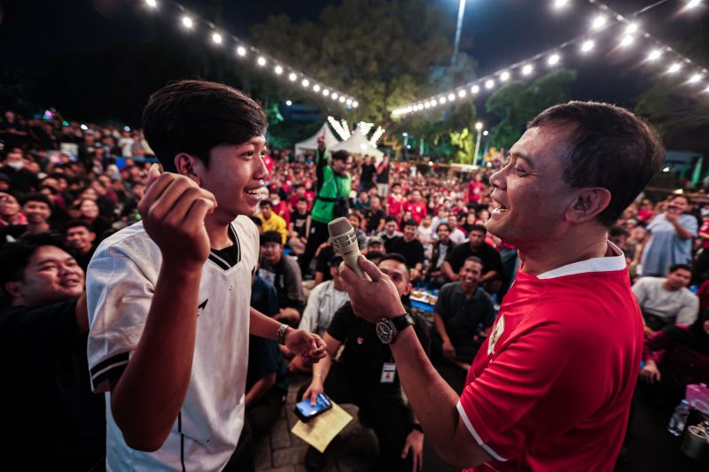 Pemprov Jateng Gelar Nobar Timnas Indonesia Vs Singapura di Halaman Kantor Gubernur, Ribuan Warga Semarang Hadir