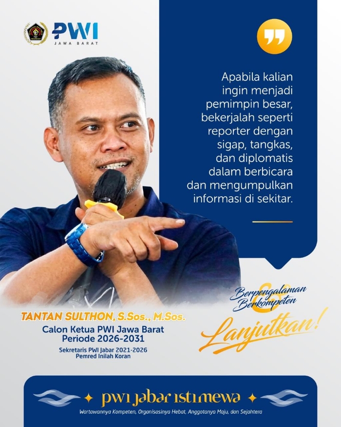 Tantan Sulthon B Siap Pimpin PWI Jawa Barat 2026-2031, Tekankan Wartawan Harus Adaptif AI Tanpa Kehilangan Nurani