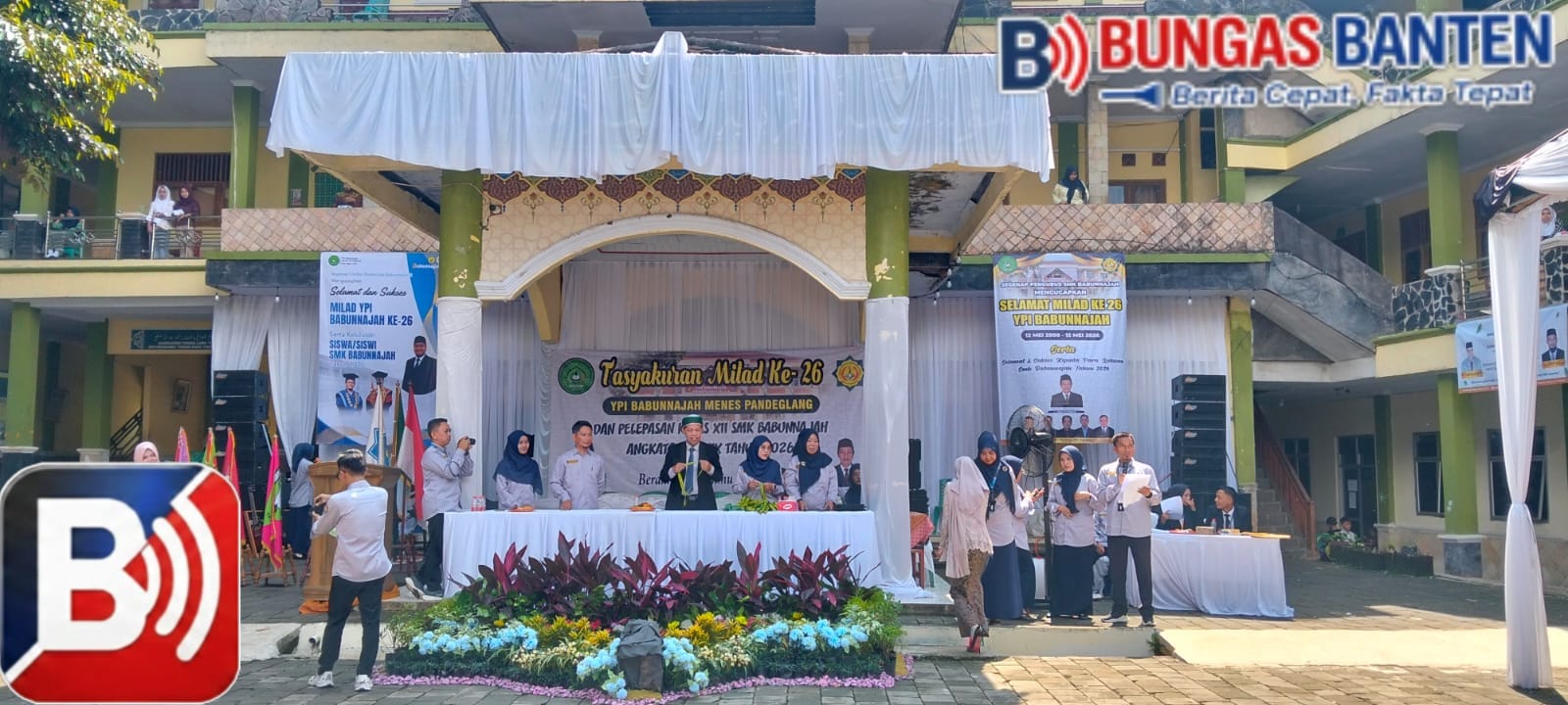 Milad ke-26 Yayasan Babunnajah di Pandeglang Dirayakan Bersama Pelulusan 1 Angkatan SMK, Ratusan Siswa Dilepas