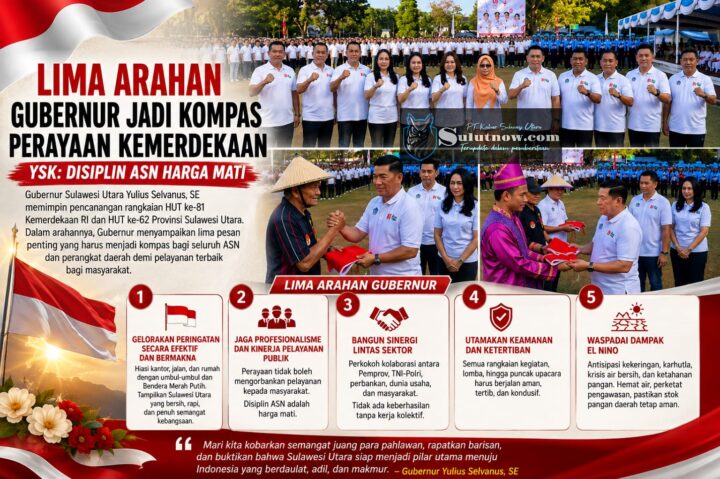 Gubernur Sulut Yulius Selvanus Luncurkan Keringanan Pajak Kendaraan dan Bagikan 2.051 Bibit Kelapa di Pencanangan HUT RI ke-81