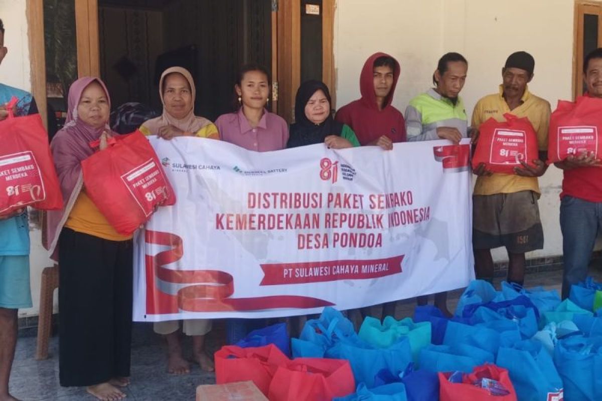 Bantuan HUT Ke-81 RI dari PT SCM Jangkau 13 Desa di Wilayah Lingkar Tambang Sultra, Warga Apresiasi Sembako