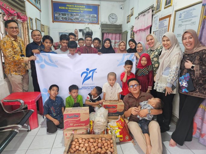 BRI RO Palembang Salurkan Bantuan Sembako ke Tiga Panti Asuhan, Rayakan HUT ke-27 Serikat Pekerja