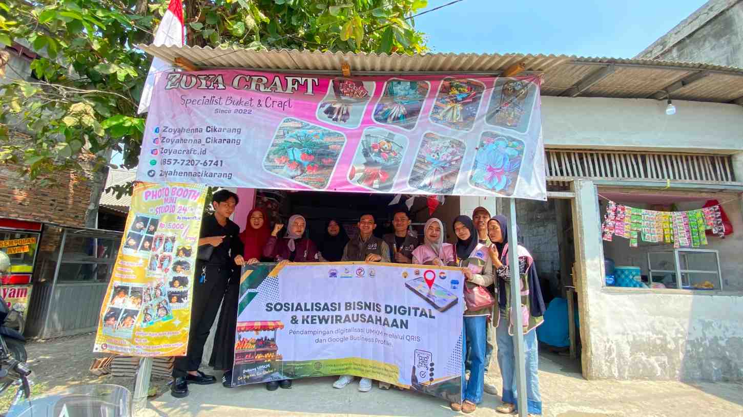 Mahasiswa Universitas Pelita Bangsa Dampingi 20 UMKM Desa Karangrahayu Melek Digital Lewat QRIS dan Google Business Profile
