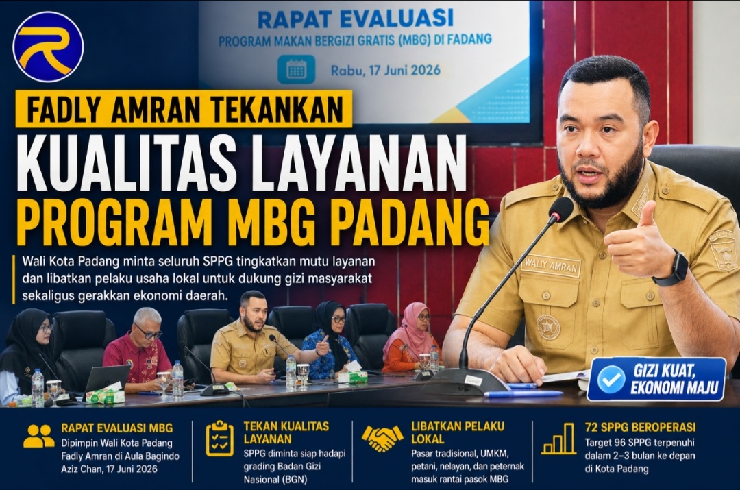 Wali Kota Padang Fadly Amran Dorong 72 SPPG MBG Libatkan Petani dan Nelayan Lokal, Target 96 Dapur Tercapai Tiga Bulan Lagi