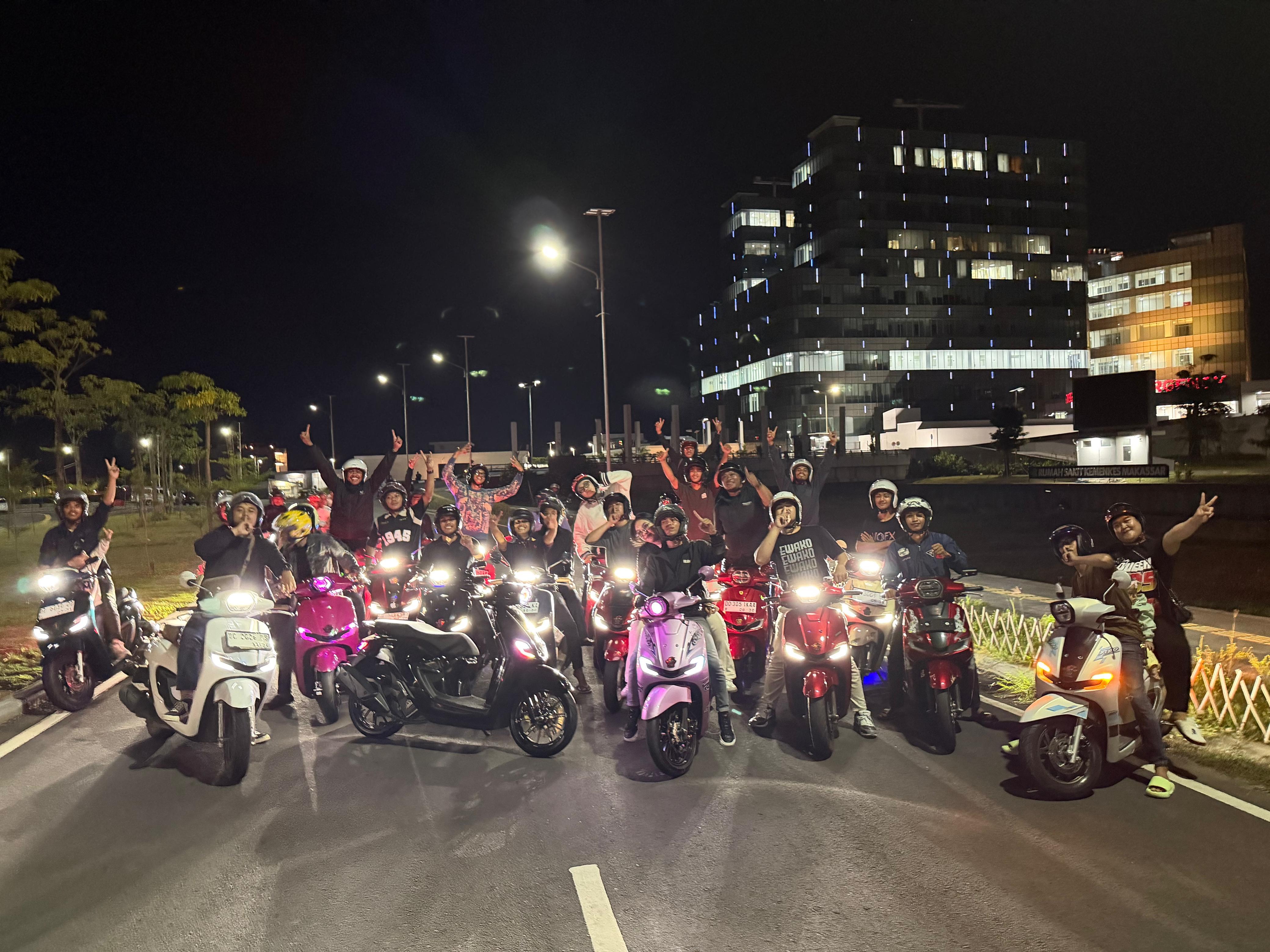 Night Ride Honda Stylo di Makassar Diikuti 40 Pengendara, Asmo Sulsel Kampanyekan #Cari_Aman