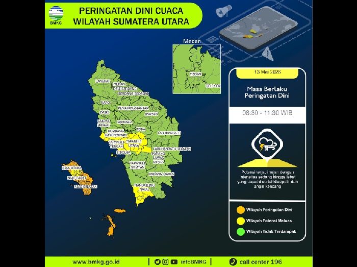 Cuaca Ekstrem Landa Seluruh Kepulauan Nias, BMKG Keluarkan Peringatan Dini Hujan Lebat dan Angin Kencang hingga Siang