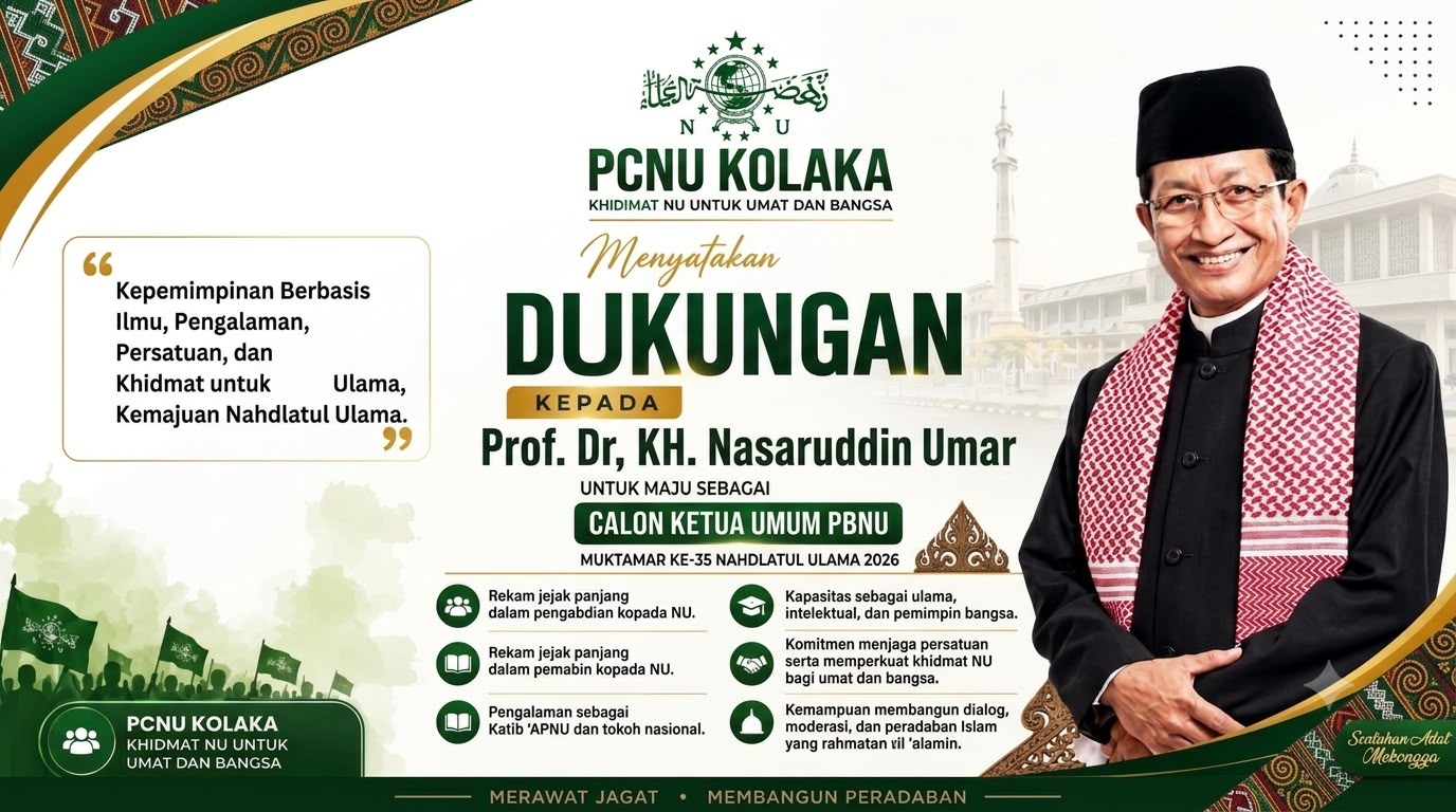 PCNU Kolaka Resmi Dukung Nasaruddin Umar Maju Calon Ketua Umum PBNU di Muktamar ke-35 2026