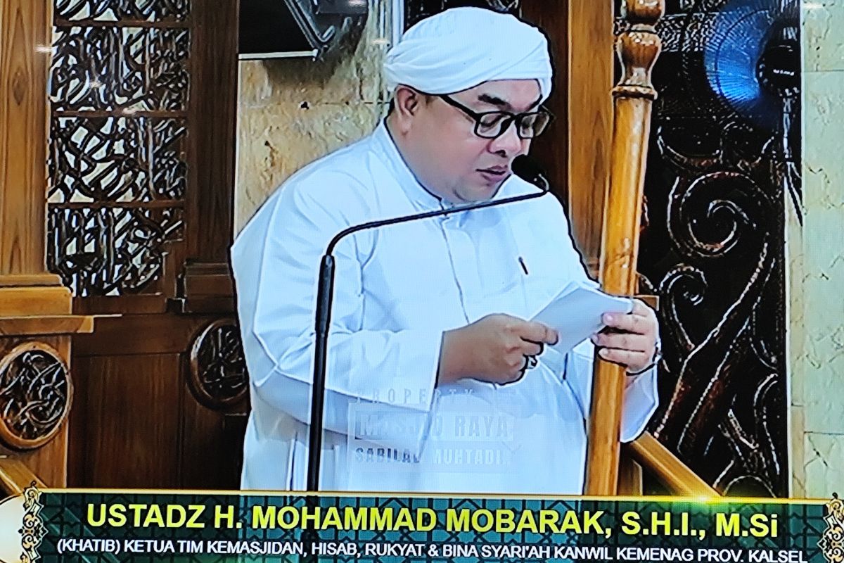 Khatib Masjid Raya Sabilal Muhtadin Banjarmasin Ingatkan Jamaah: Kematian Pasti, Bekali Diri dengan Iman dan Amal Saleh
