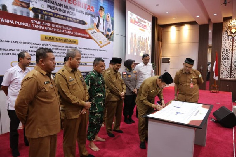 SPMB Aceh 2026 Resmi Bergulir, Pemprov dan Forkopimda Teken Pakta Integritas Tolak Titipan dan Calo