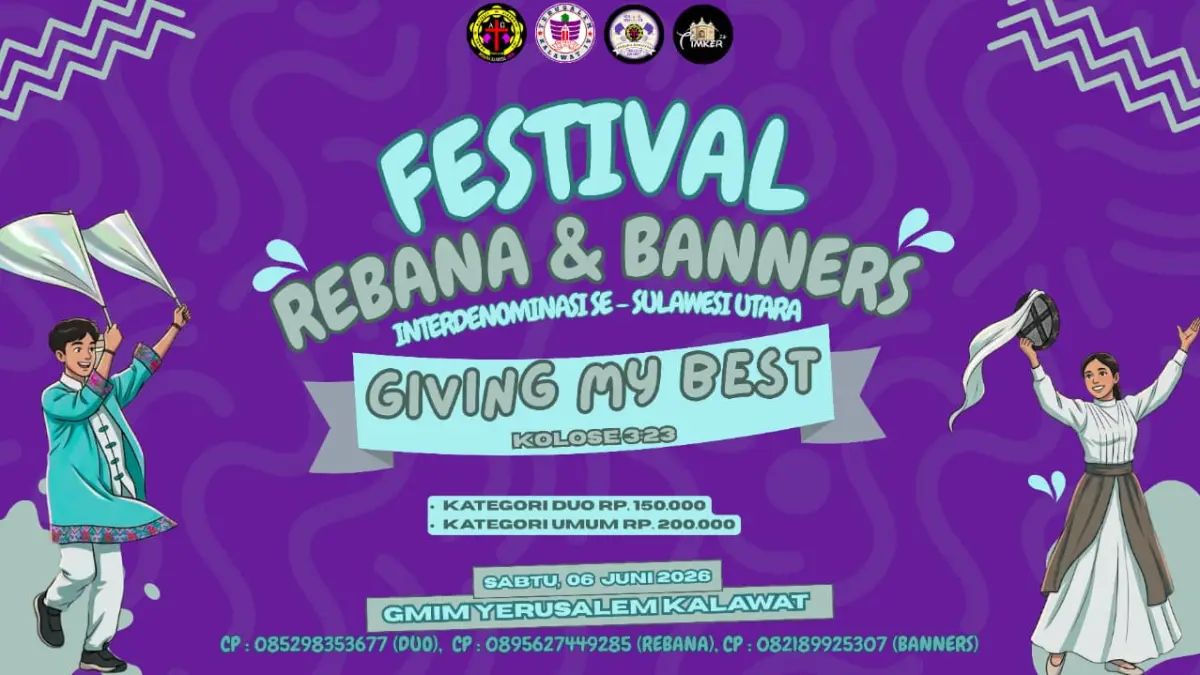 80 Tim Rebana Banners Terbaik dari Seluruh Sulawesi Utara Siap Berlomba di Festival Interdenominasi GMIM Yerusalem Kalawat