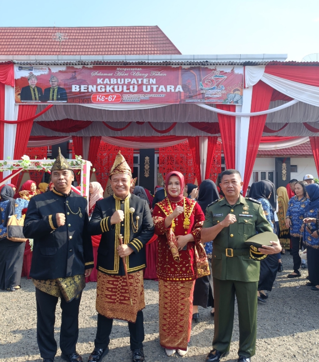 Komitmen TNI Perkuat Sinergi Pembangunan, Dandim 0423/Bengkulu Utara Hadiri Upacara Hari Jadi ke-67 Kabupaten Bengkulu Utara