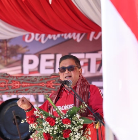 Sekjen PDIP Hasto Kristiyanto Resmikan Groundbreaking Kantor DPC Samosir, Tegaskan Fungsi sebagai Rumah Rakyat Miskin