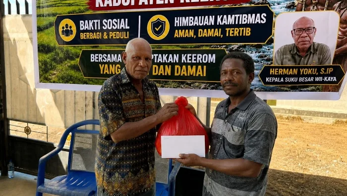 Kepala Suku Besar Wii-Kaya Herman Yoku Ajak Warga Keerom Jaga Persatuan dan Dukung Pembangunan Lewat Bakti Sosial di Kampung Sanggaria