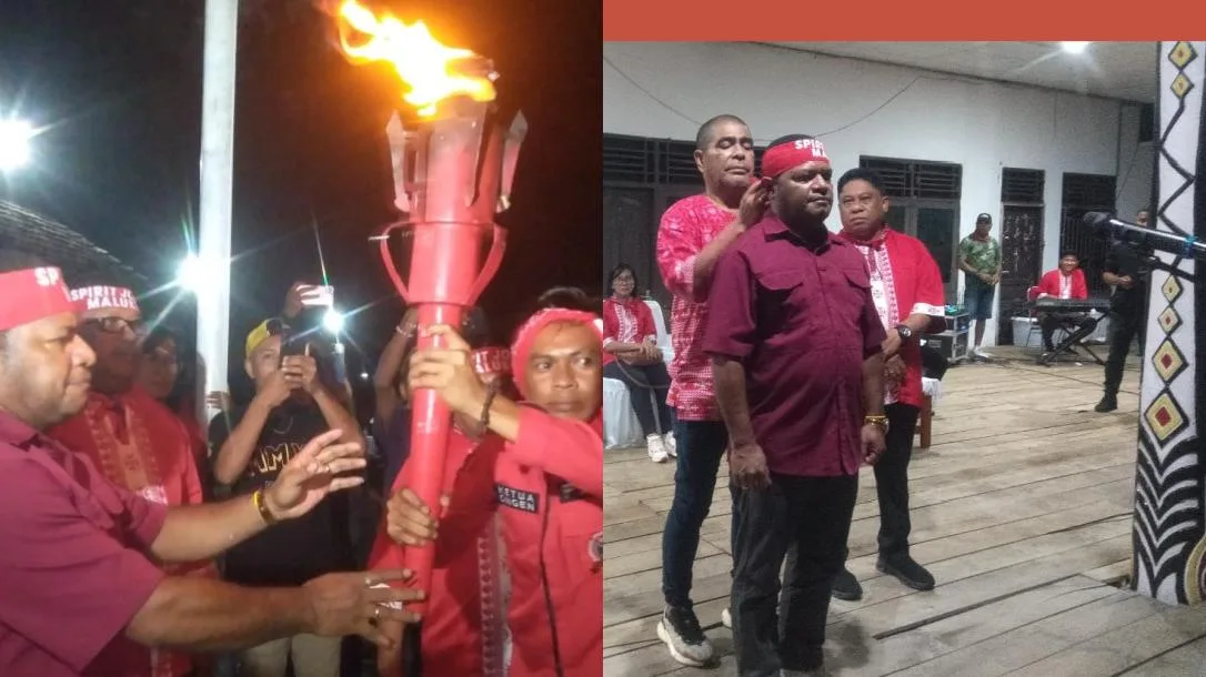 Momen Penyerahan Obor Patimura di Jayapura Warnai Peringatan HUT ke-209, Ratusan Peserta Kenakan Atribut Merah