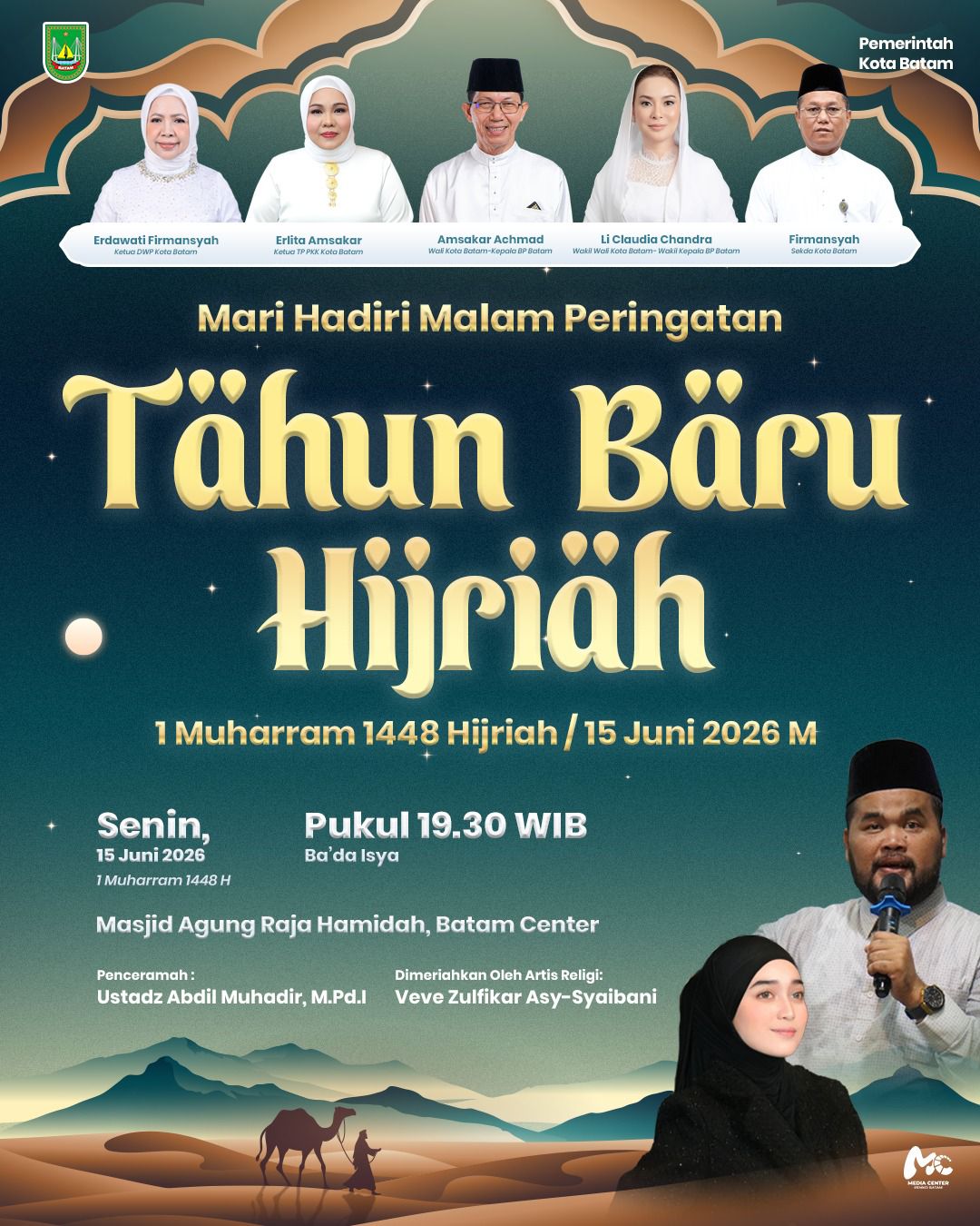 Pemkot Batam Hadirkan Ustaz Abdil Muhadir dan Veve Zulfikar di Tablig Akbar Sambut 1 Muharram 1448 Hijriah