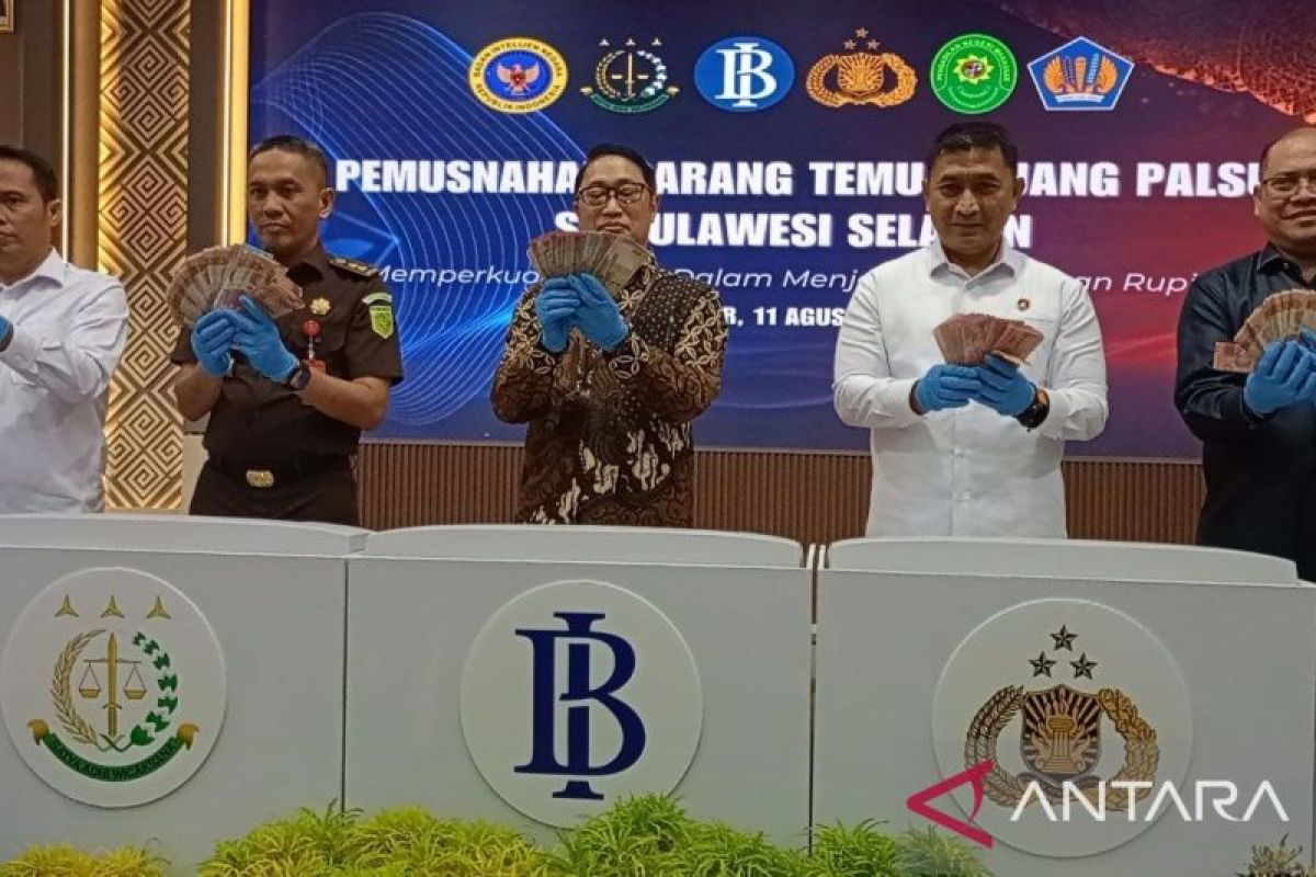 BI Sulawesi Selatan Musnahkan 4.144 Lembar Uang Palsu Hasil Razia Januari-Mei 2026, Masyarakat Diminta Terapkan 3D