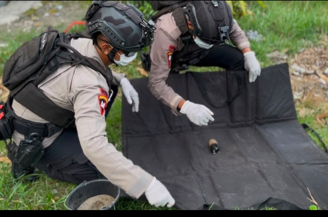 Petani di Tegal Temukan Granat Saat Cek Tanaman Jagung, Tim Gegana Polda Jateng Lakukan Disposal