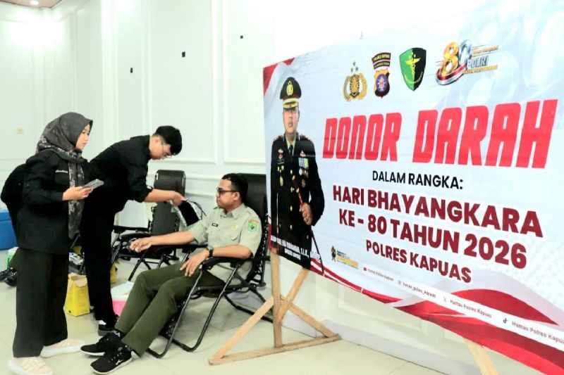 Polres Kapuas Gelar Bakti Kesehatan dan Donor Darah Gratis untuk Warga, Peringati Hari Bhayangkara ke-80