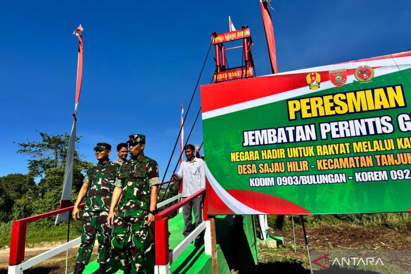 TNI AD Bangun Dua Jembatan Perintis Garuda di Bulungan, Satu Desa Lagi Nunggu Rampung 85 Persen