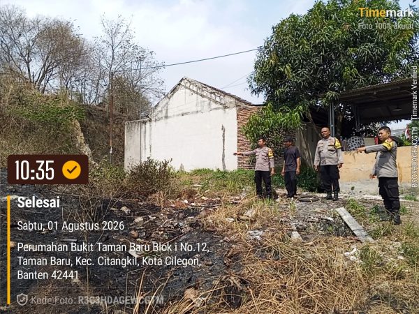 Kebakaran Lahan 500 Meter Persegi di Citangkil Cilegon, Polisi dan Damkar Bertindak Cepat