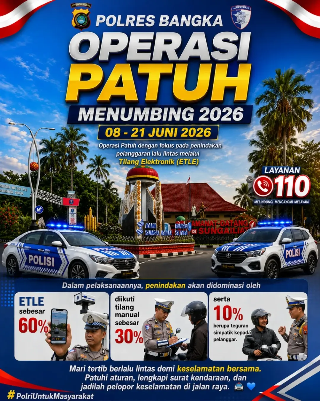 Operasi Patuh 2026 di Bangka Digelar 14 Hari, Satlantas Utamakan Edukasi Bukan Tilang