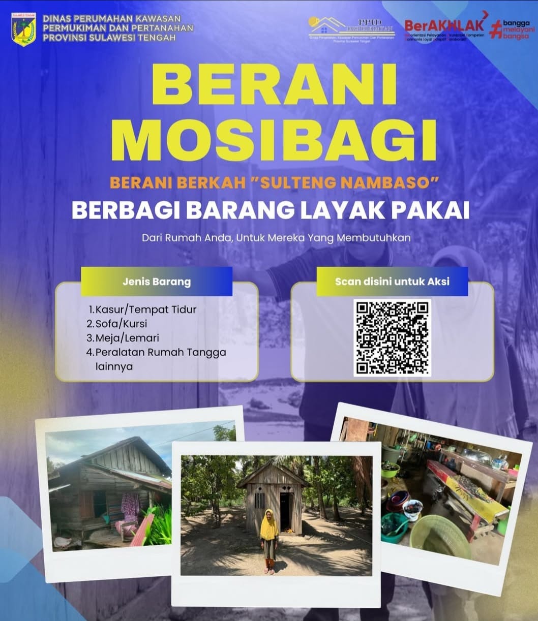 Dinas Perkintam Sulteng Luncurkan Program BERANI MOSIBAGI, Warga Diajak Sumbang Perabot Layak Pakai untuk Penerima Bedah Rumah