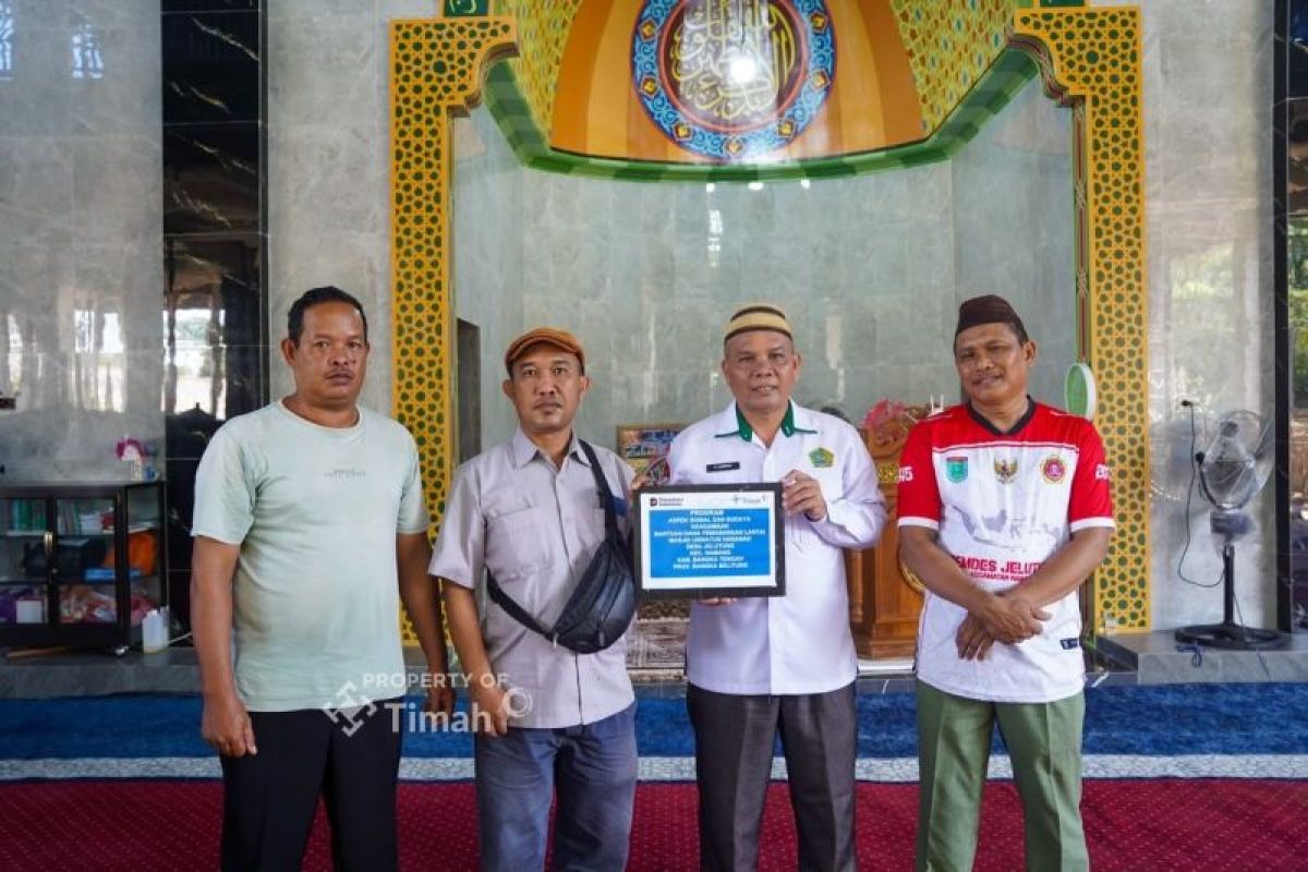Bantuan PT Timah Genjot Pembangunan Masjid Uswatun Hasanah di Bangka Tengah yang Terkendala Anggaran