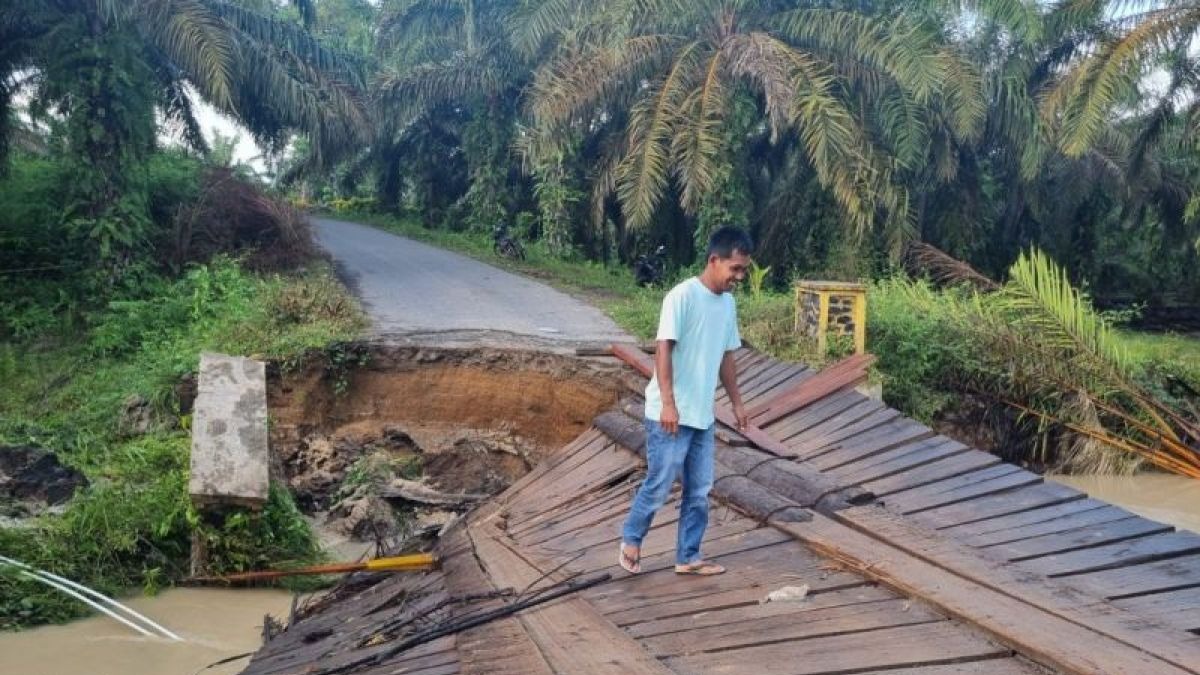 Jembatan Darurat Ambruk Diterjang Banjir Bandang di Tapanuli Selatan, Akses Warga ke Dua Kampung Lumpuh