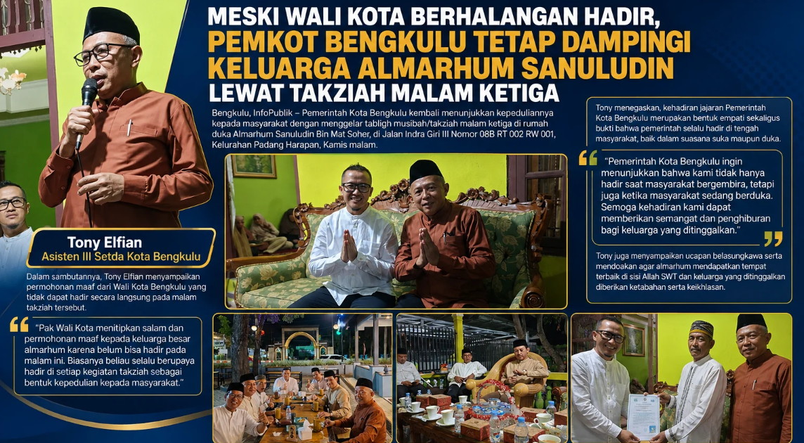 Pemkot Bengkulu Serahkan KTP, KK, dan Akta Kematian ke Keluarga Almarhum Sanuludin Lewat Takziah Malam Ketiga